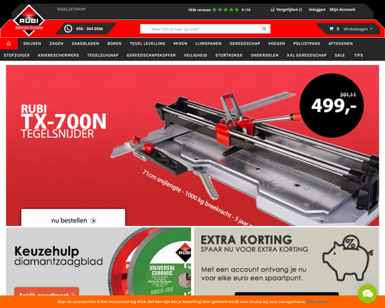 Rubi tegelgereedschap winkel Logo